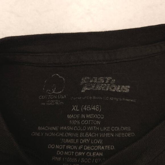 Fast And Furious Movie Crew Neck Short Sleeve T Shirt Mens Size XL Black - Picture 3 of 9